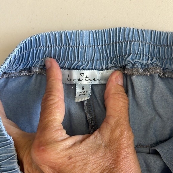 Love Tree Tencil Chambray Cargo Pull On Jogger Pants Blue Size Small - Picture 7 of 13